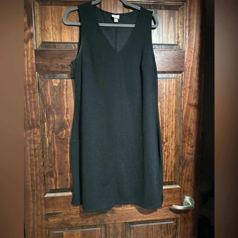 Women’s short black dress, V-Neck, large
